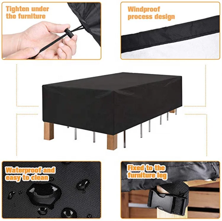Portable High Quality Oxford Cloth Foldable Waterproof Dust-proof Square Table Furniture