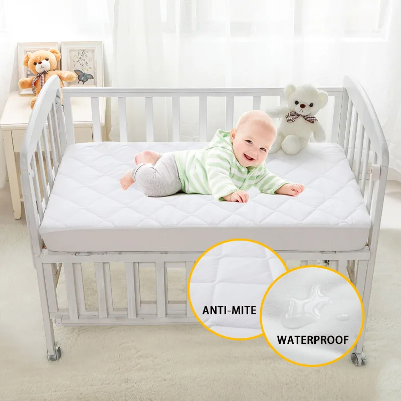 Brushed Padded Anti-mite Fabric, Mattress Protector Waterproof Cover, Breathable, For Baby 28 * 52 * 6 Inches / 71 * 132 * 15Cm