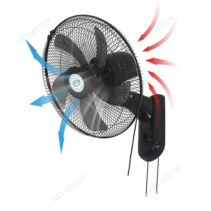 16-Inch High Efficiency Ventilation Fan Low Noise Wall Mounted for Household Outdoor Garage Use Electric Metal Plastic Materials