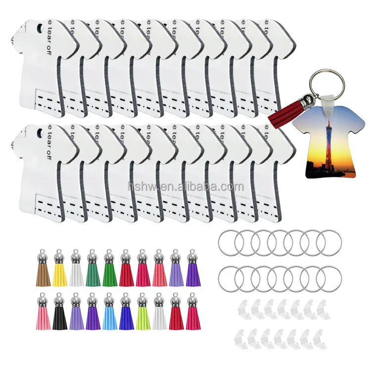 Хорошая цена 20 шт. в наборе сублимационные заготовки МДФ товары набор брелоков с кисточками кольца для ключей украшение творчества