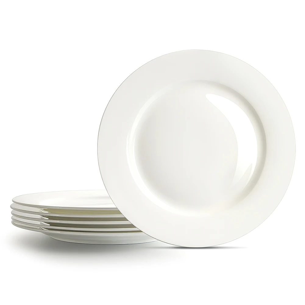 Оптовая продажа AOOSY Pure White Kostefine China Обеденные тарелки Круглые свадебные