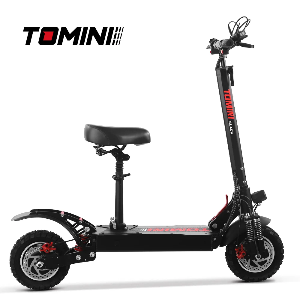 Электрический скутер Tomini H10 двухколесный 3000 Вт с сиденьем и двойным мотором 1200 *