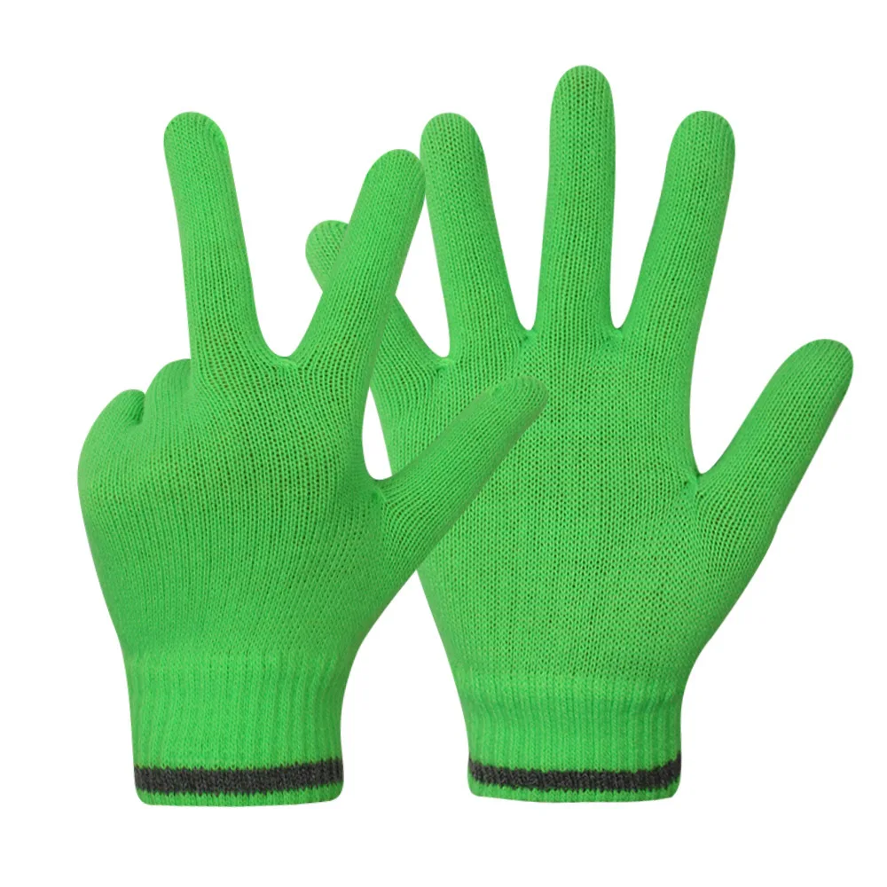 Magic Knit Gloves With Reflective yarn  Full Finger Reflective Stripe Gloves Soft Stretchy Knit Mittens