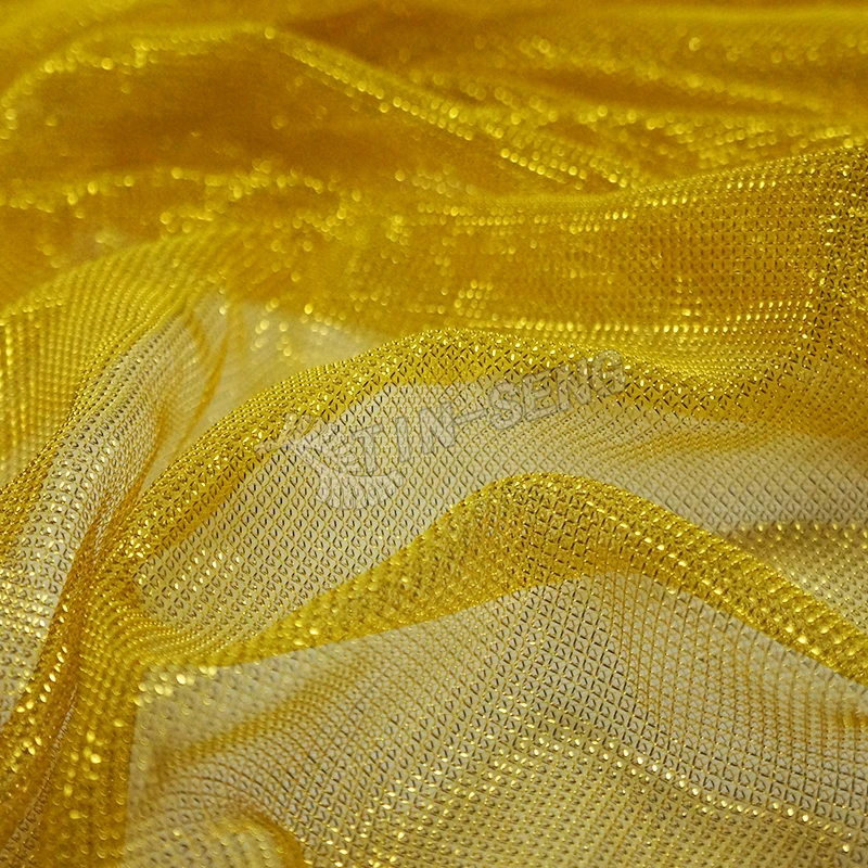 Hot-Sell Glitter Mesh Net in South American , Gold Metallic Lurex Knitting Mesh Fabric for Carnival