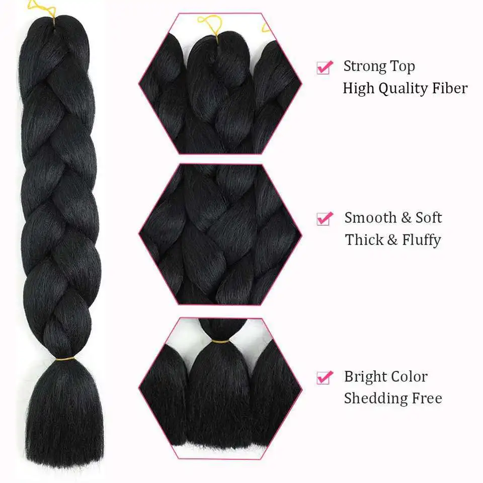 Hot selling wholesale yaki Jumbo Ombre Braiding Hair 100g African Crochet Braids Hair 24 inch Synthetic braiding Hair Extensions