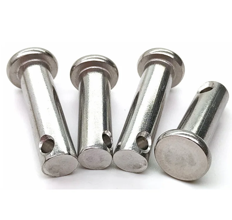 Factory Hot All size Chine supplier DIN1444 high tension 8mm Stainless steel hole flat head clevis pin with head
