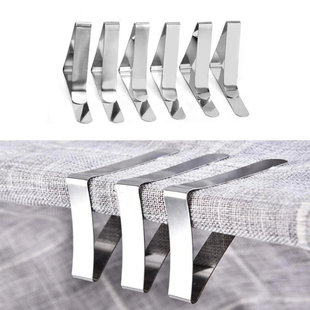 
AMZ Best Seller Factory Supply Kitchen Metal Stainless Steel Table Cloth Clips Tablecloth Clamps for Wedding 
