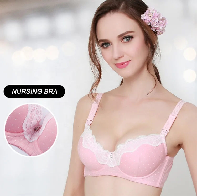 Upper Button Nursing Bra Wireless Push Up Maternity Breastfeeding Bra Pregnant Bra