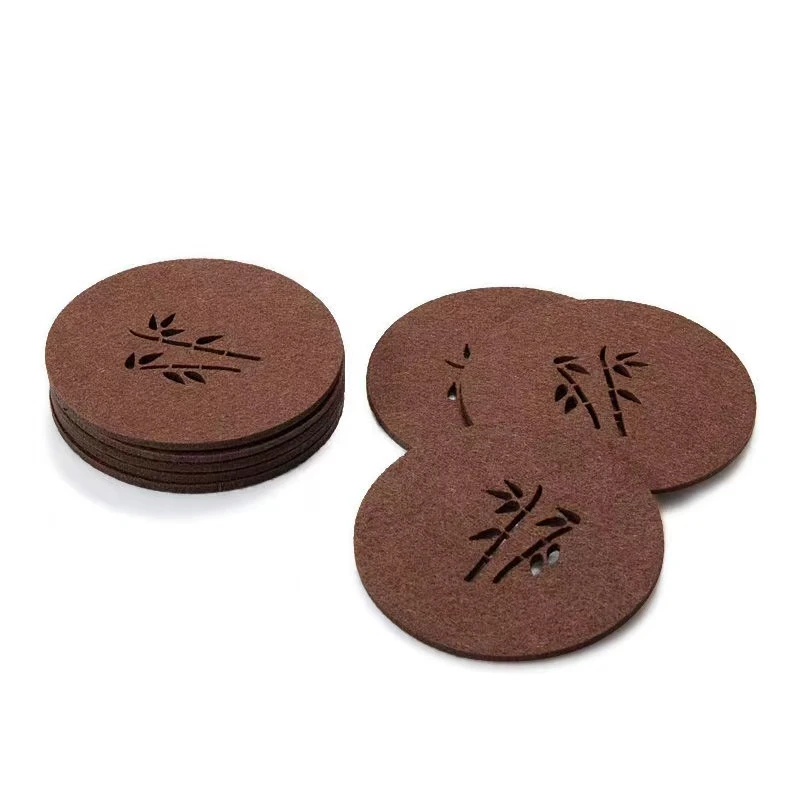 Customized Design Placement Cheap Black Drink Round Coasters Felt 5MM