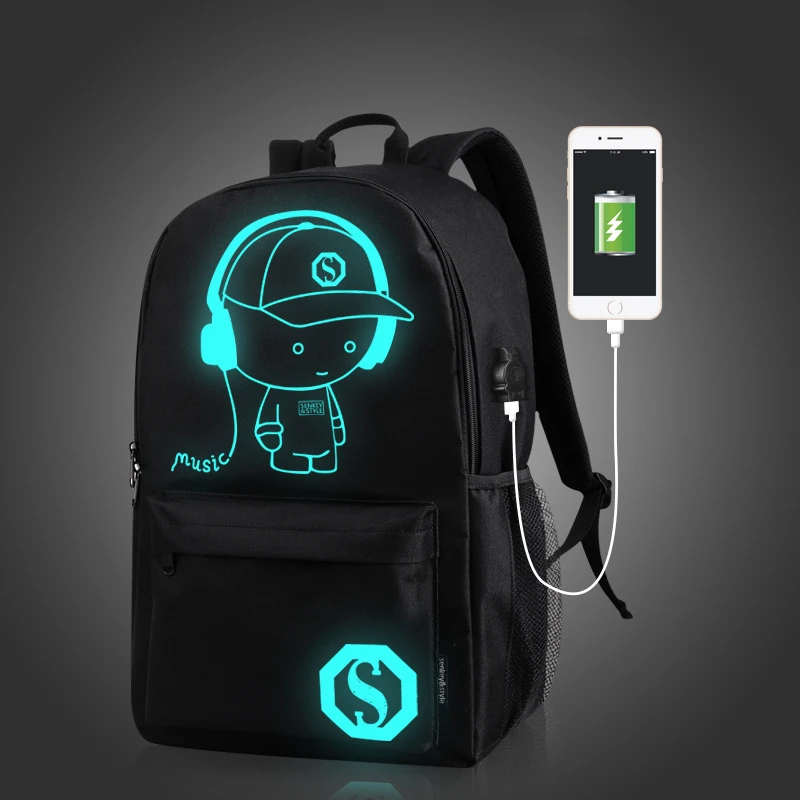 Waterproof Usb Nylon Leather Slim Laptop Backpack Men Mochila Para De University School Smart Computer Bag Laptop Backpacks