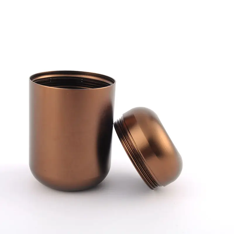Factory stock wholesale Custom High Quality Aluminium Alloy Storage Jar 44*72mm Sealed Color Smoking Tobacco Storage Jar