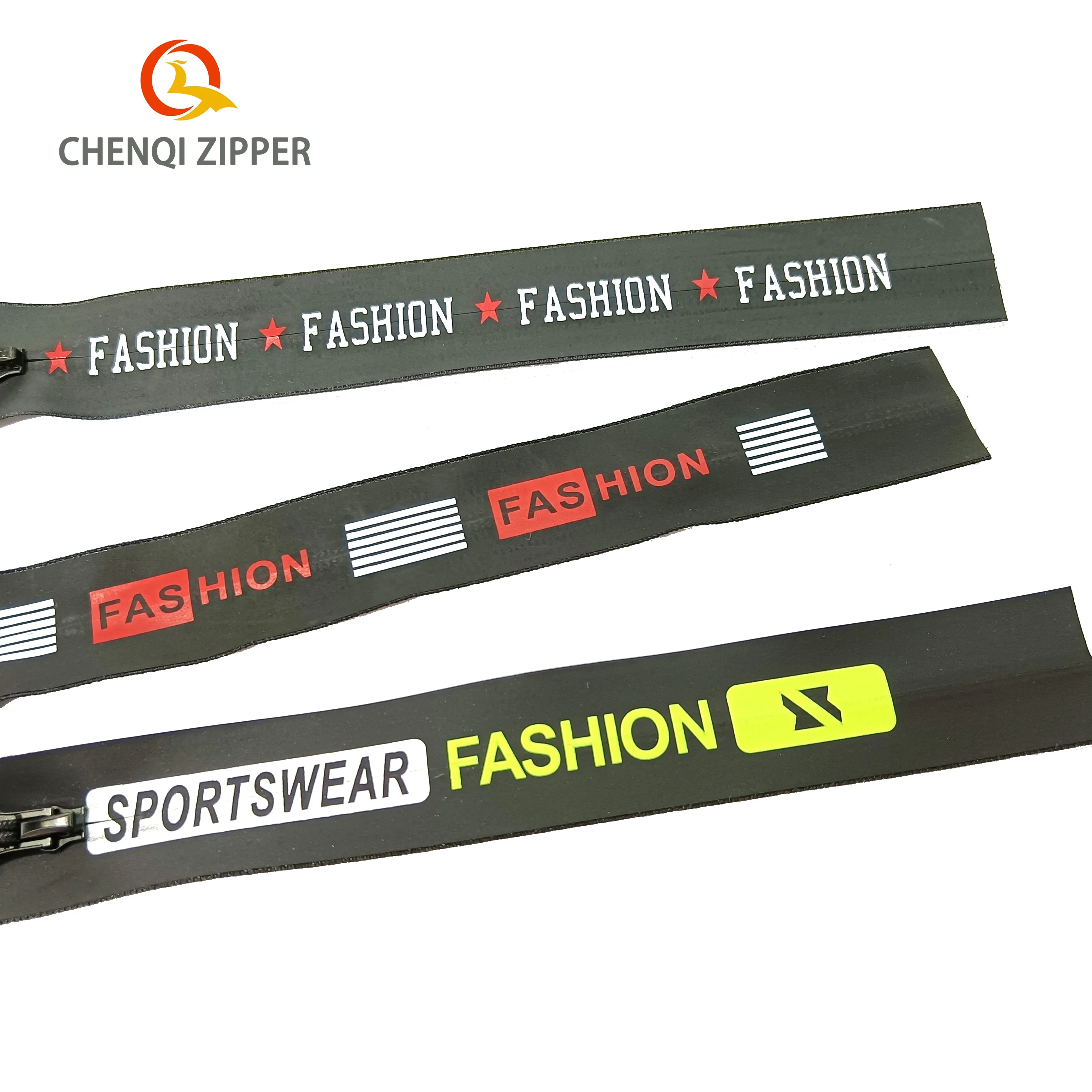 Tape Zippers 3# 5# 7# Garment Garment Custom Image Word Printing Sewing Waterproof Nylon PU Plastic Fast Delivery Clothes Zip