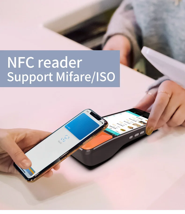 Портативный беспроводной PDA Android POS с QR-кодом сканер штрих-кода 4G LTE Wi-Fi термальный принтер
