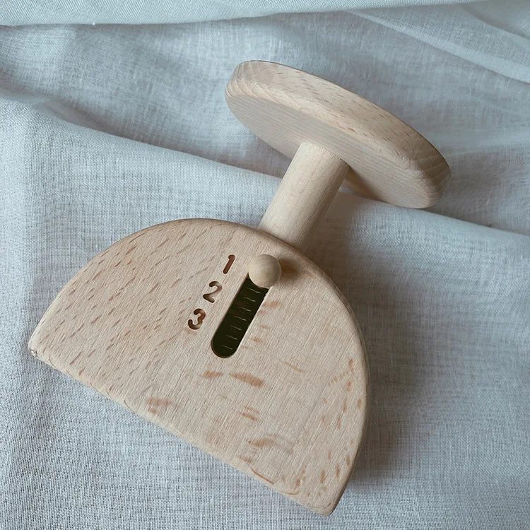 Montessori Educational Wooden Scale Toy For Kids Baby Scales Toy natural beech wood