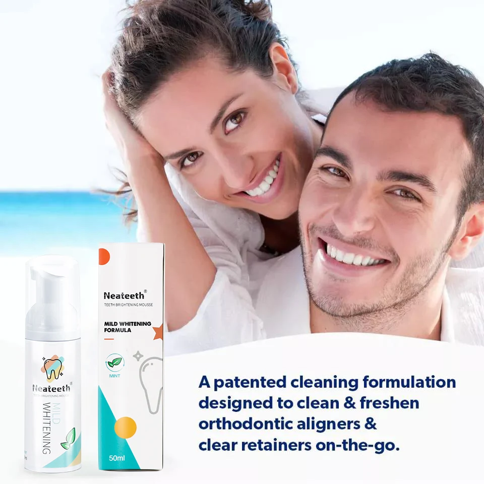 Hot Selling Stain Removal Aligner Retainer Cleaner Teeth Whitening Foam for Invisalign Dental Braces Mousse Toothpaste