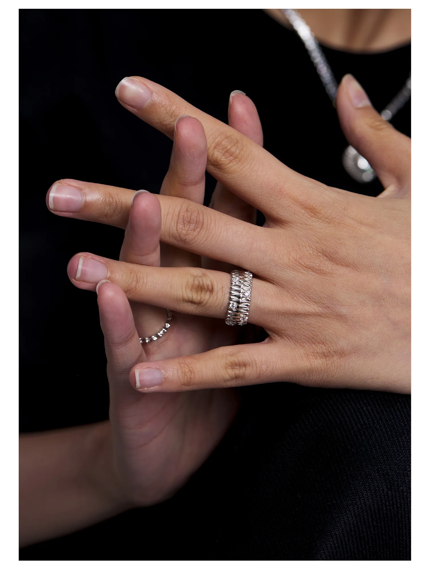 Matte Finish 18K Gold  Natura Diamond Accented Couple Rings  A Symbol of Eternal Love