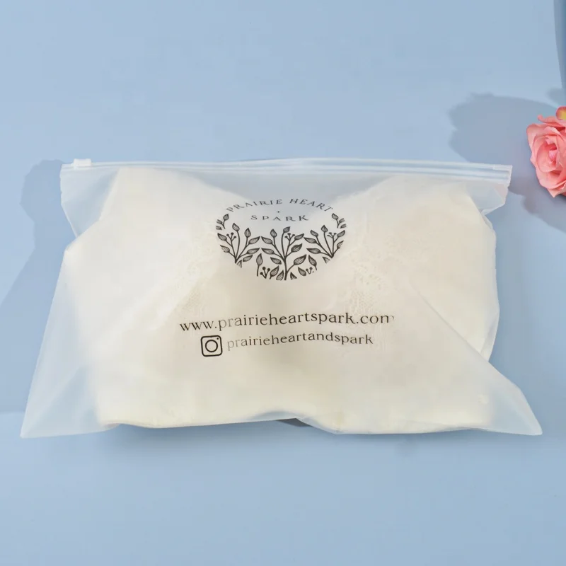 eco reusable apparel garment packaging for clothing plastic eva slider matte zip lock t shirt frosted zipper bag custom printed