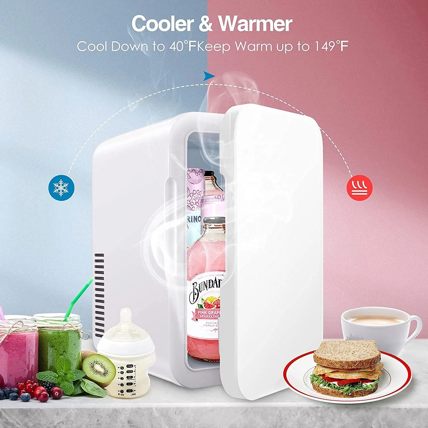 6L 12V 220V 110V Portable pink Beauty Fridge With Heat And Cool Skincare Cosmetic Fridge mini