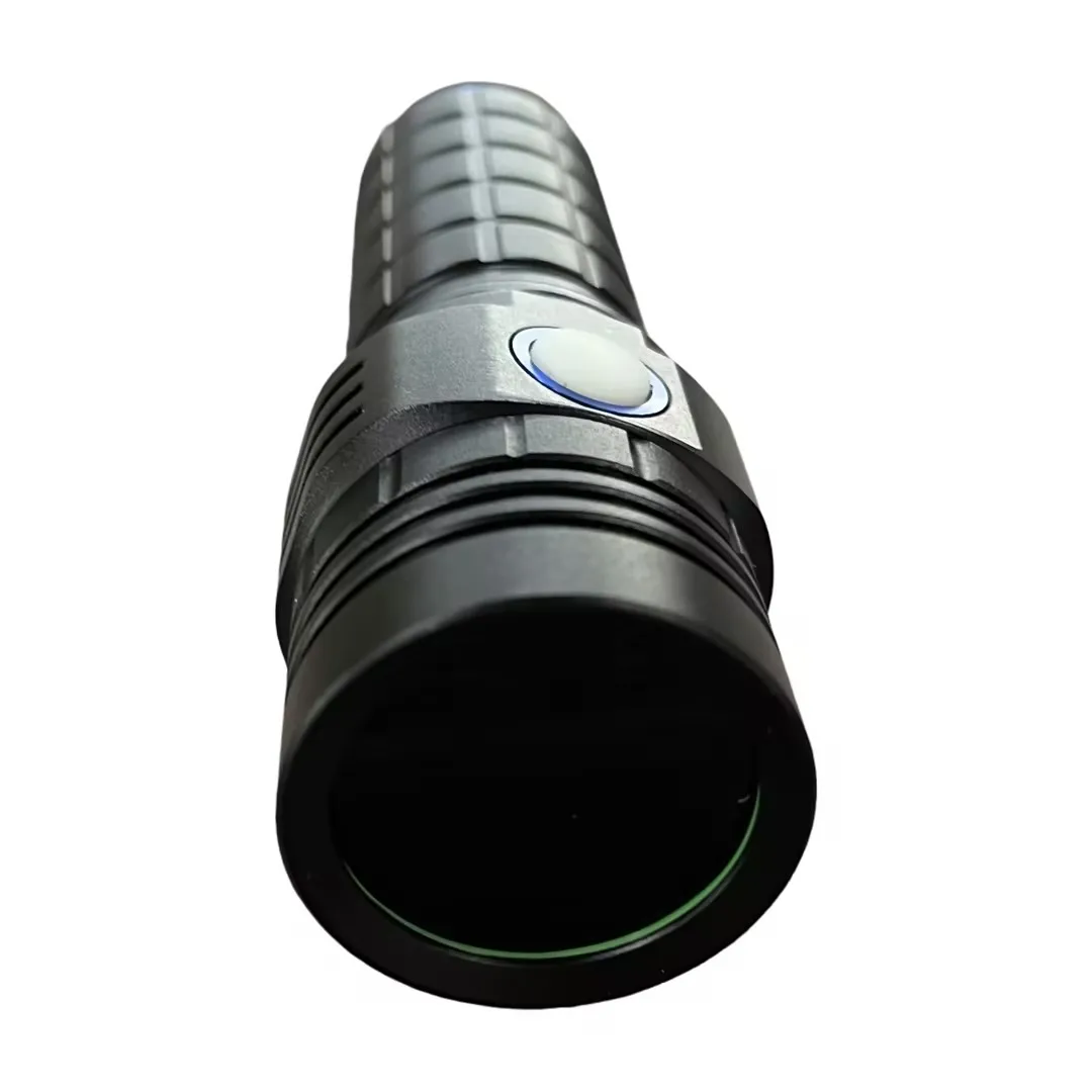 New Powerful USB C Rechargeable 30W UV Flashlight with 365NM 4 Core Chip Black Filter and Orange Peel Reflection