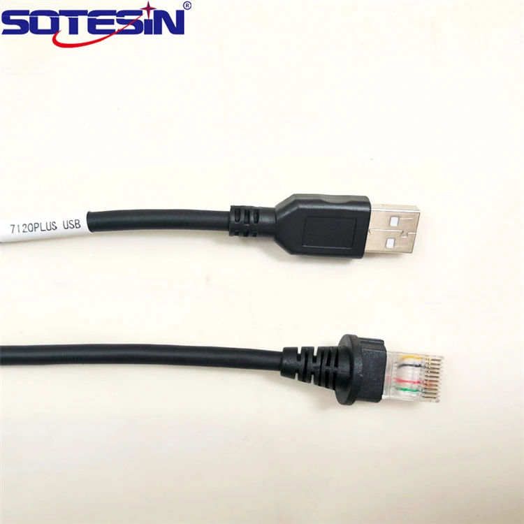 Free sample cash register cable USB to RJ45 2M data record barcode data cable for Honeywell Series MS7180 MS7600 MS7625