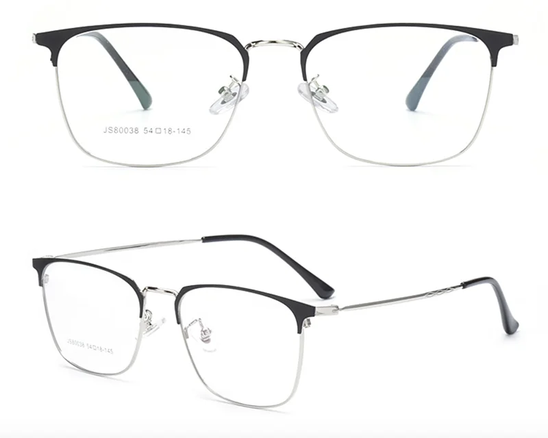 Custom made unisex fashion glass stainless steel eye glasses metal optical eyewear prescription spectacle eyeglasses frames mens