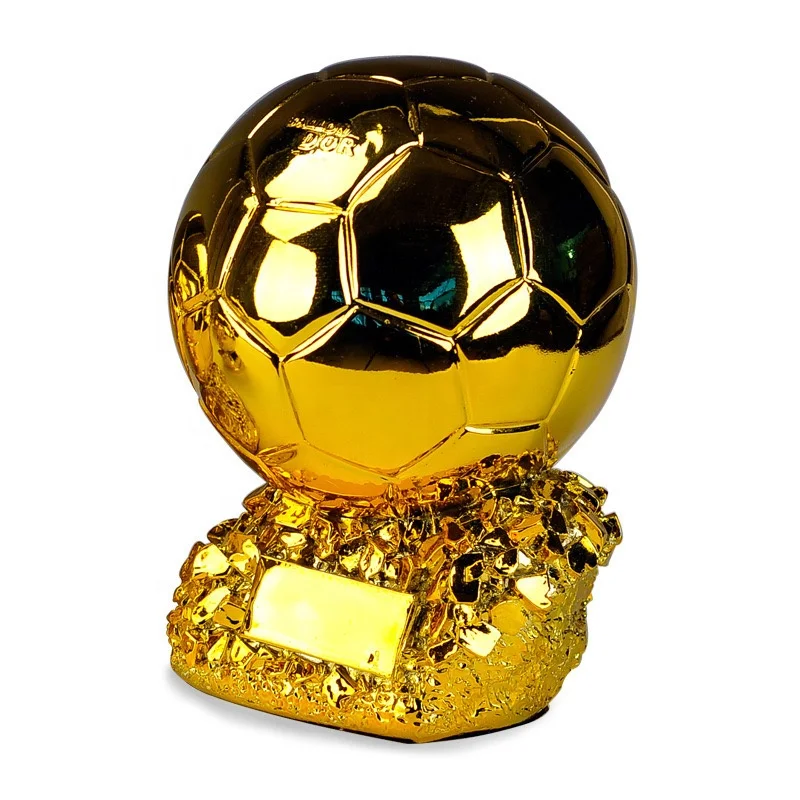 15CM China Supplier Wholesale Resin Trophy Football World Game Cup Trophy Golden Football Sports gift