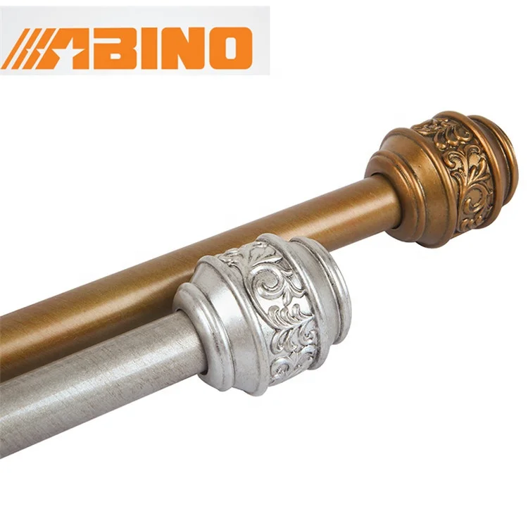 
High quality ancient brush grain I shaped flexible shower curtain rod self supporting 