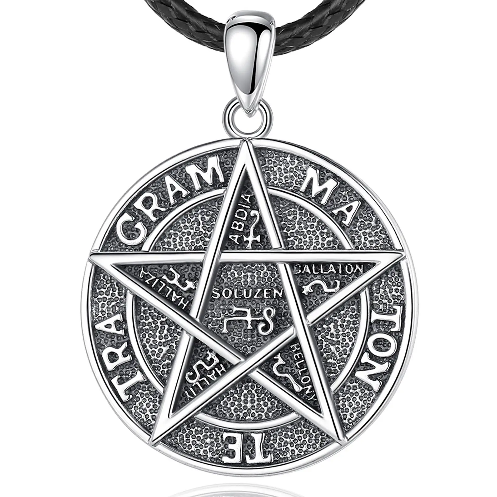 Merryshine Hecate Lilith Wiccan Pagan Witch Jewelry 925 sterling silver Triple Moon Goddess pentagram solomon pendant necklace