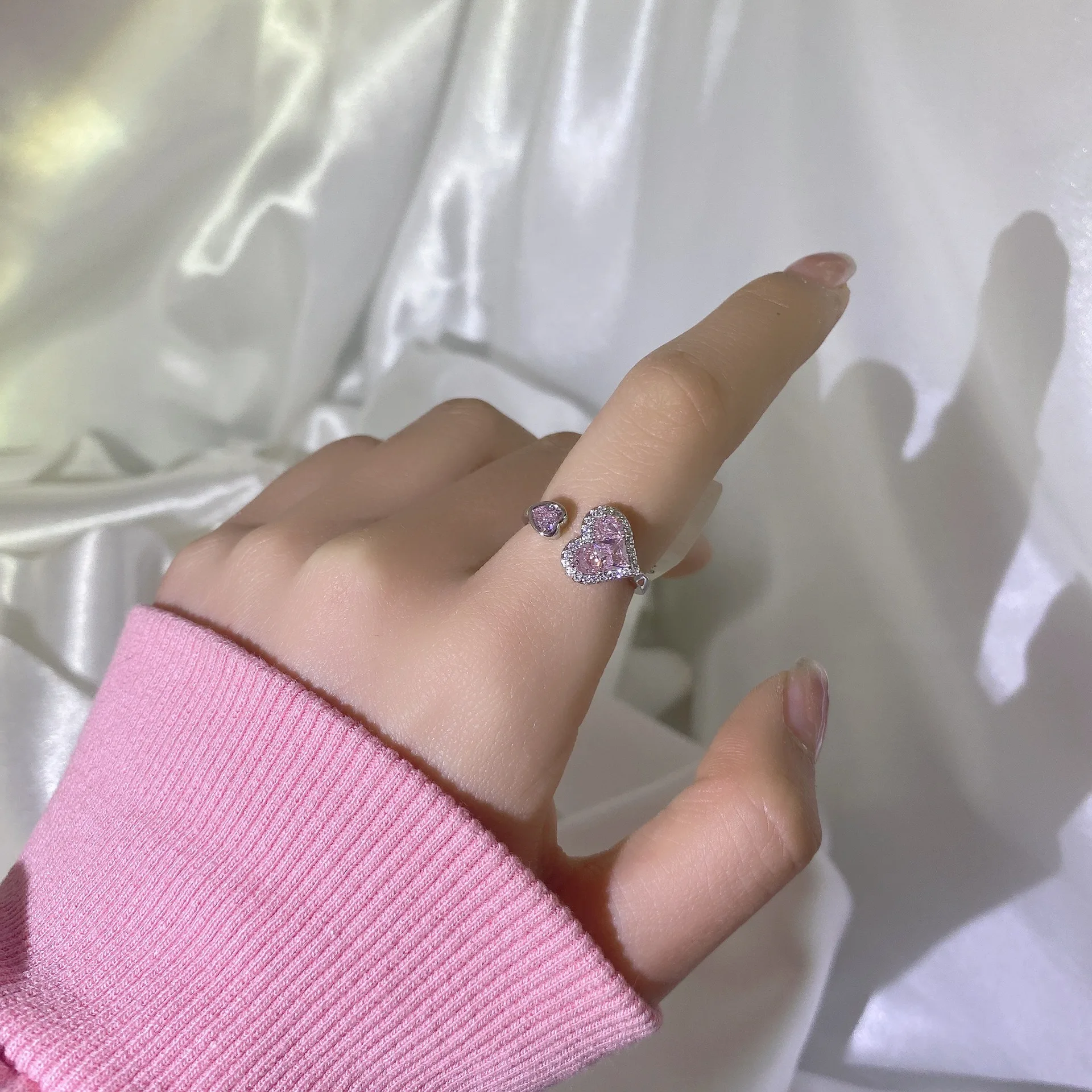 Multiple Styles Wedding Engagement Couple Heart Zircon Fashion Jewelry Rings For Women