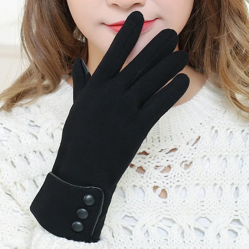 Winter riding warm fleece gloves non-fleece touch screen gloves women