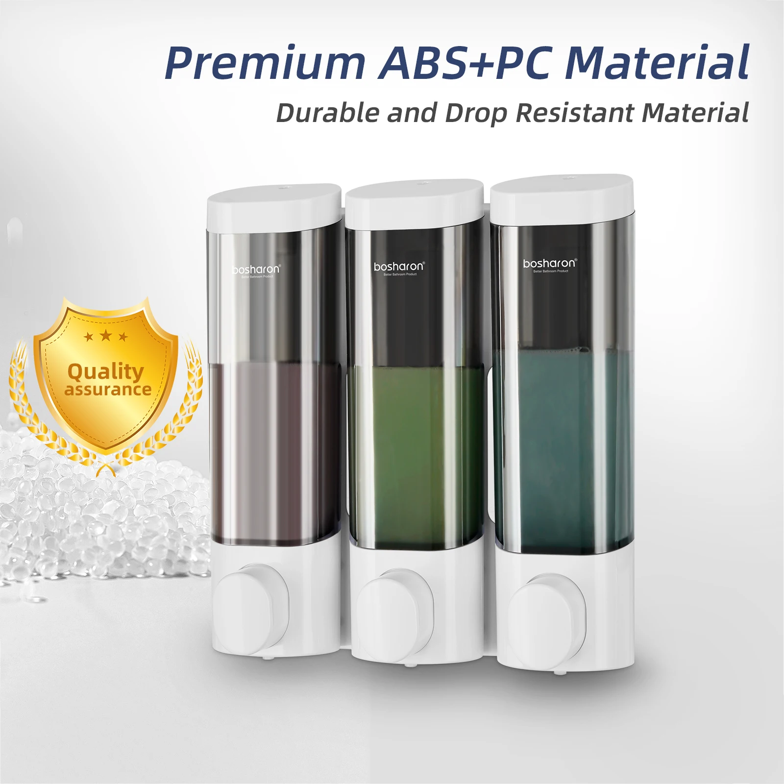 Wholesale factory China wall mounted soap dispenser luxury white plastic hand press manual shampoo conditioner soap dispenser