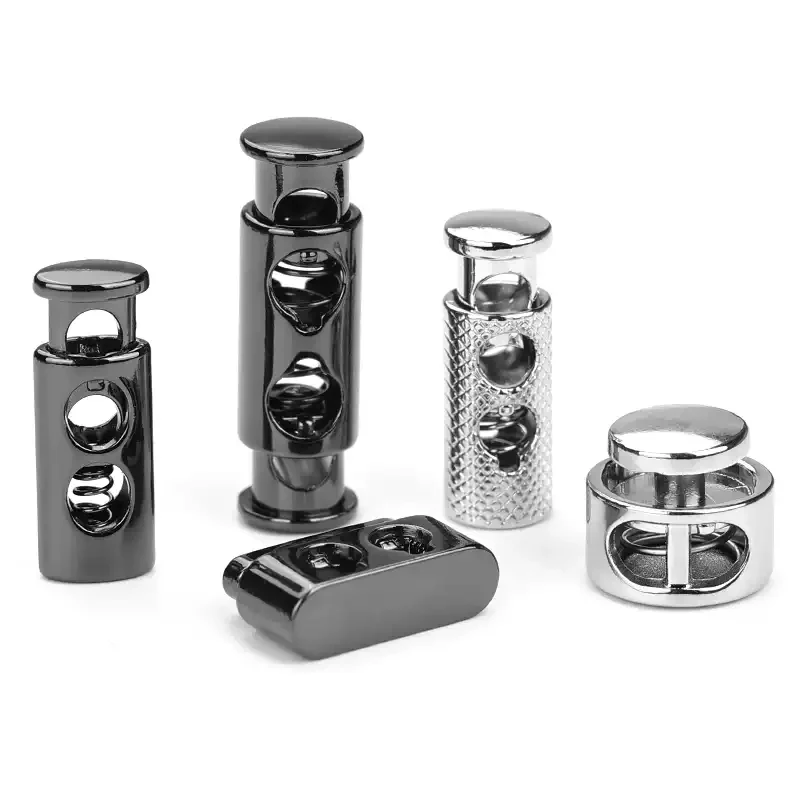 Free Sample Twisted Cotton Draw Cord with Zinc Alloy Metal Tip and round Aglet Button Plated Cord End with Cord Lock