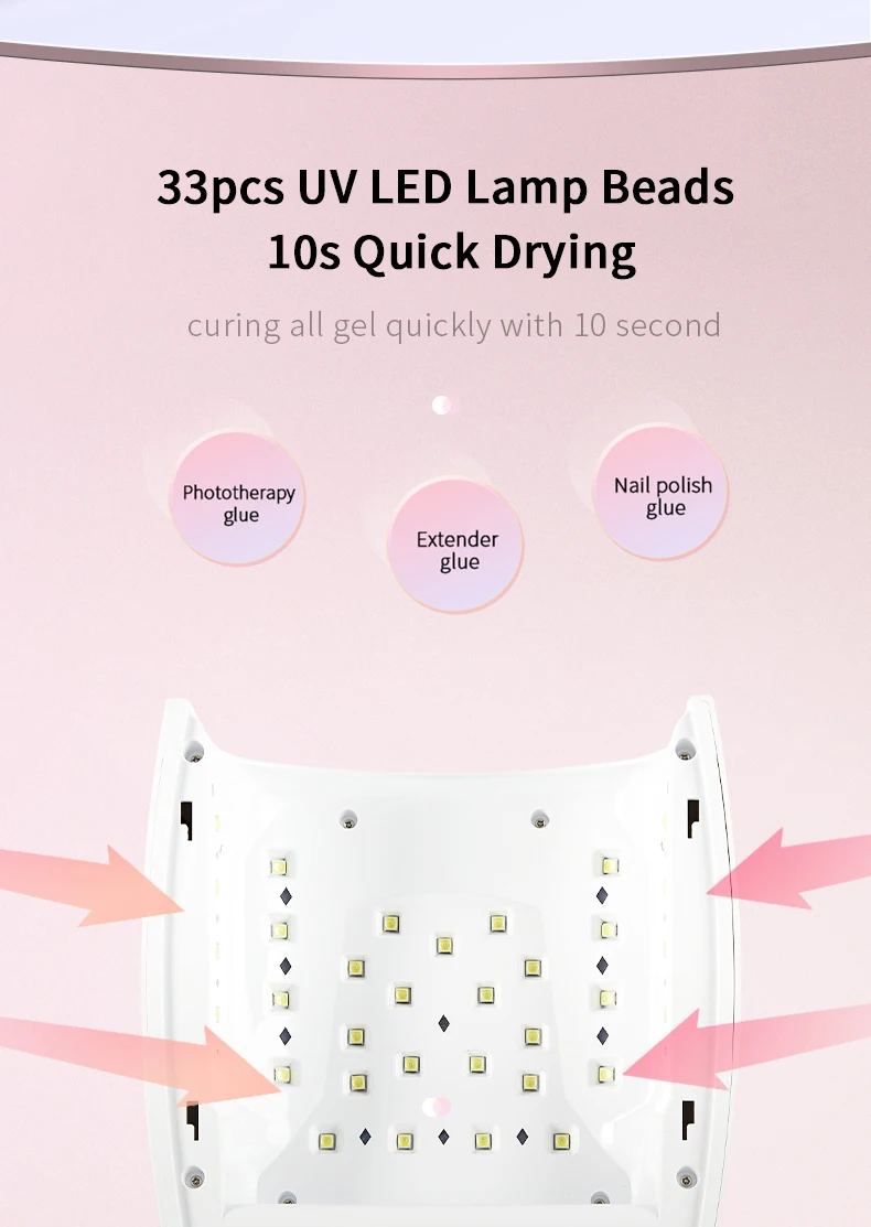 Private Label Gel Nail Art Polish Starter With UV Led Nail Lamp Stable Quality Nail Lamp