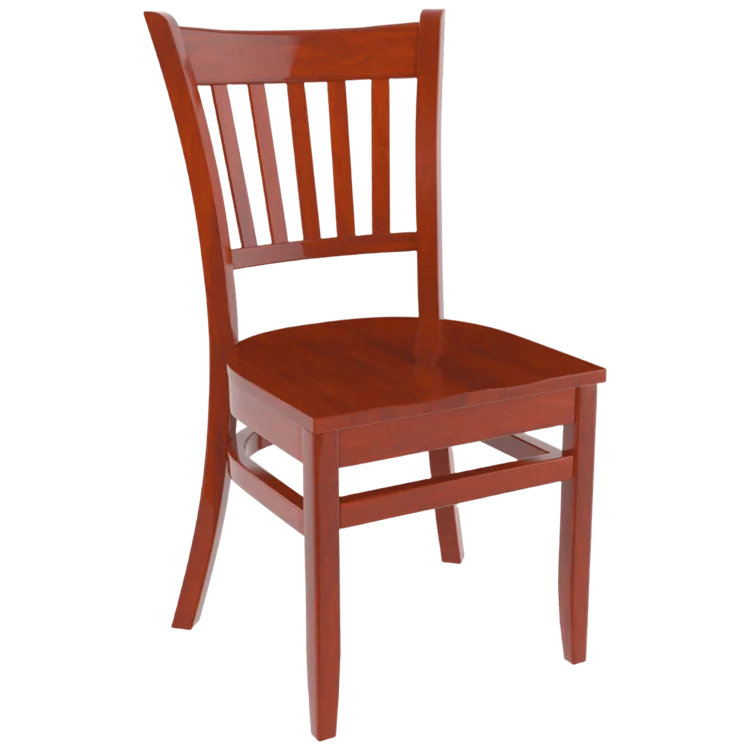 Vertical slat strong cafe red restaurant wood chair