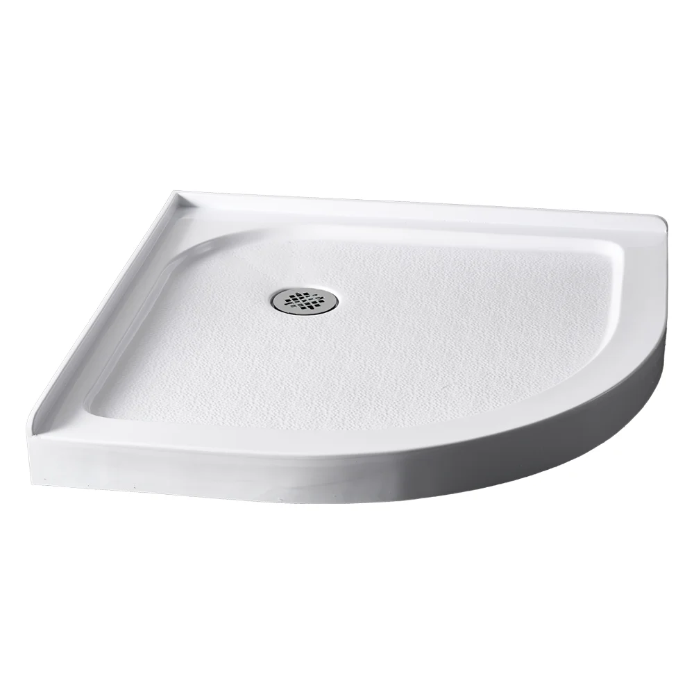 Made in China 36 in. L x 36 in. W Corner Shower tray base High-gloss white scalloped shower tray with corner drain RV basin base