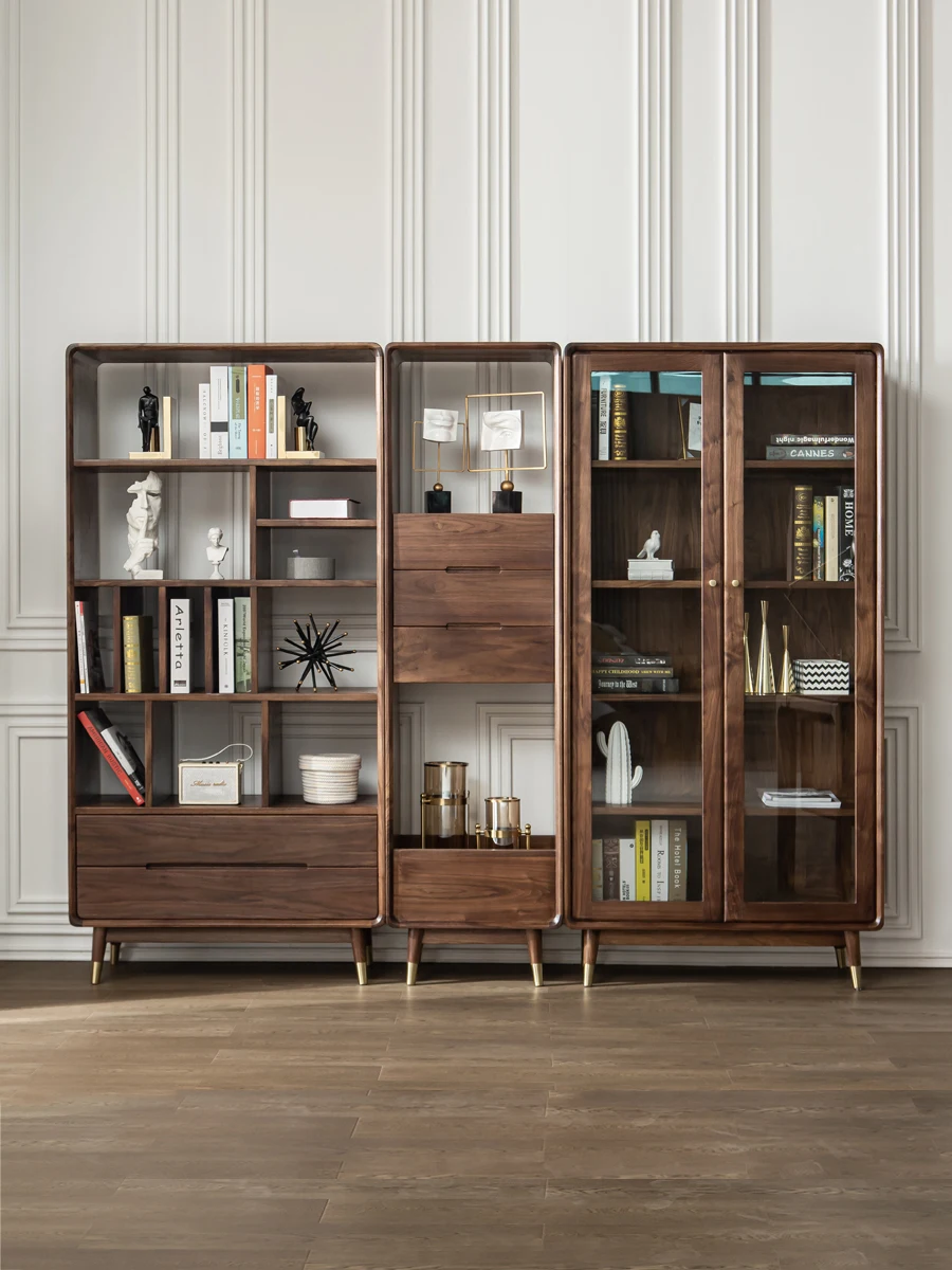 Modern minimalist design style solid color can be combined with custom bedroom storage cabinet solid wood bookcase