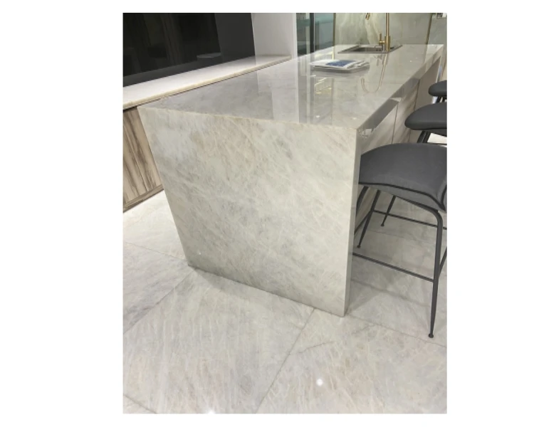 Cristallo White Extra Quartzite Slabs for Kitchen Counters Cristallo Quartzite for Island Top Design