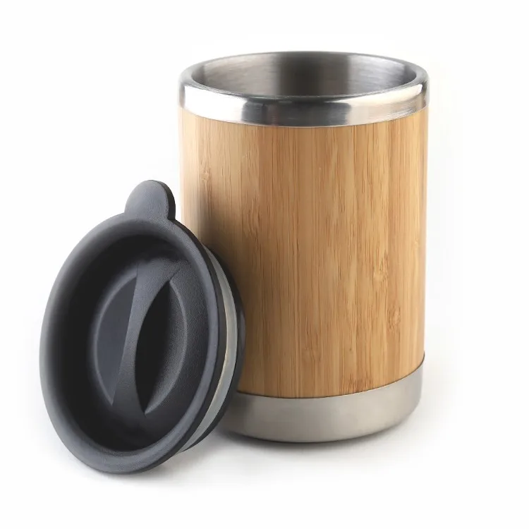 Prostar 10oz Leak Proof Eco Friendly Natural Insulated Bamboo Coffee Mug Travel Tumbler Coffee Cup Office