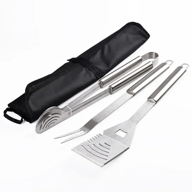 Set Of 3Pcs Stainless Steel BBQ Tool Barbecue Accessories Grilling Tools With Apron