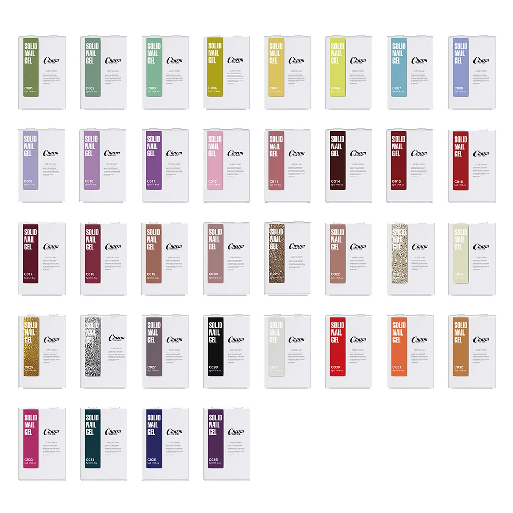 CHARM FOR YOU 36 Color Single Nail Design Solid Cream Gel Nail Polish
