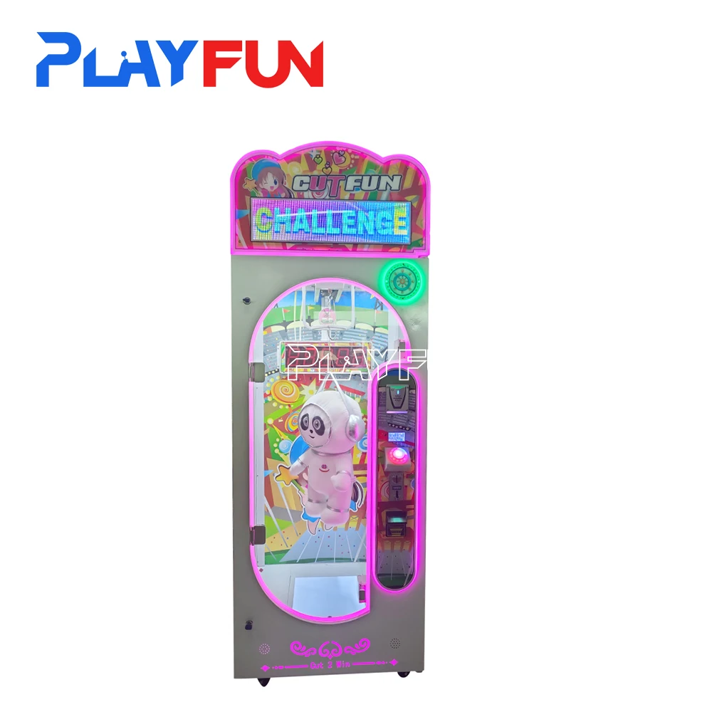 Time out 10 seconds  challenge lucky  777 Coin Operated barber cut Arcade game Cutting Gift Toy Scissor Cut Prize machine