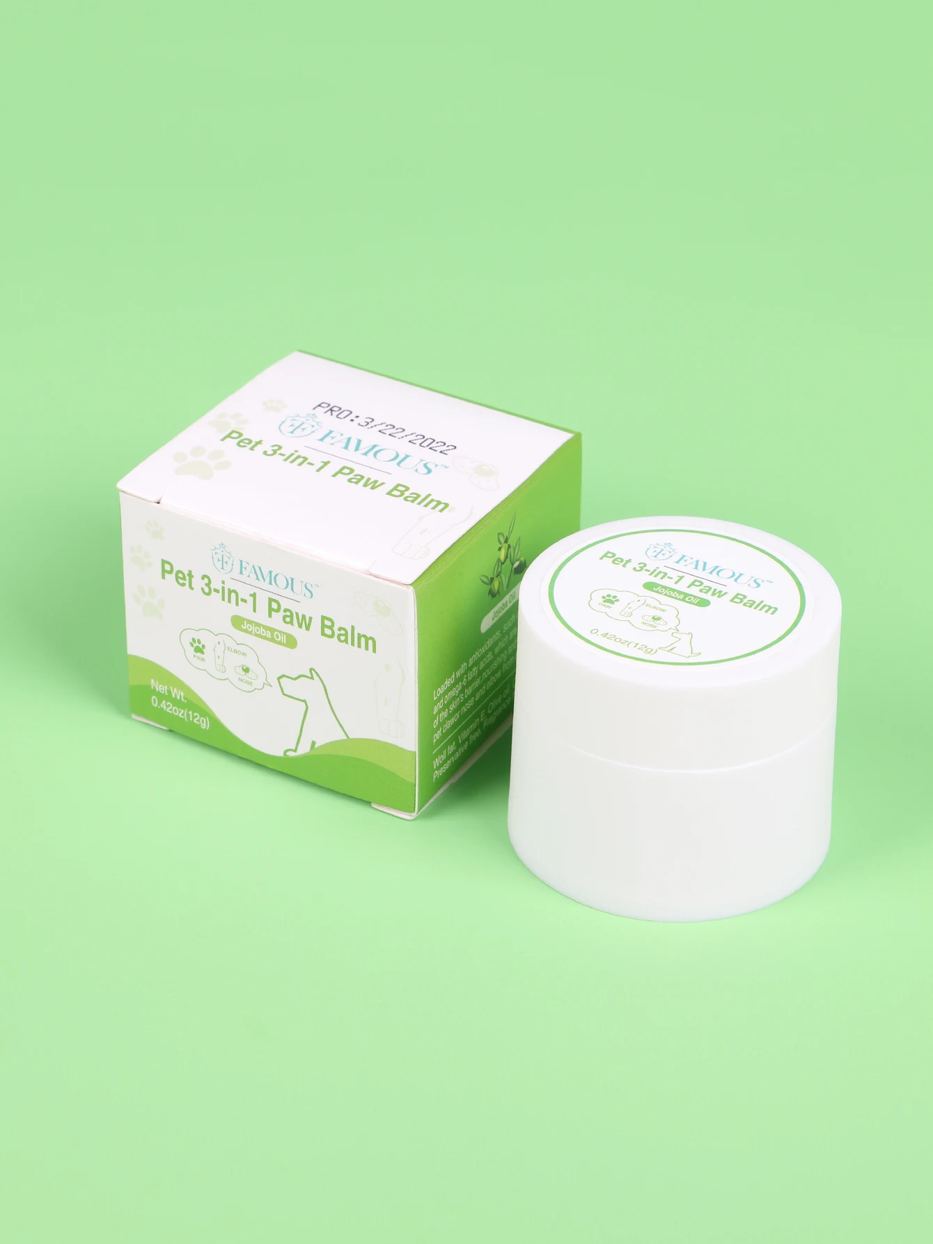 Famous Pet Supplies Products Dog Balm Cream Natural Paw Wax Protection Soother Pet Dog Paw Balm t Care Dog Cat Paw Balm Homemade