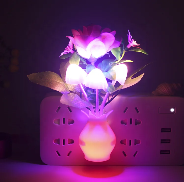 LED Mushroom Lamp Night Light EU & US Plug Night Lamp For Baby Kids Indoor Lighting