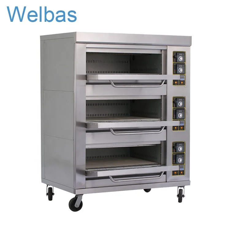 Kitchen Equipment gas oven of G36B 3 layer 6 trays bread making Oven , Deck Commercial Pizza Baking Oven,bakery oven for sale