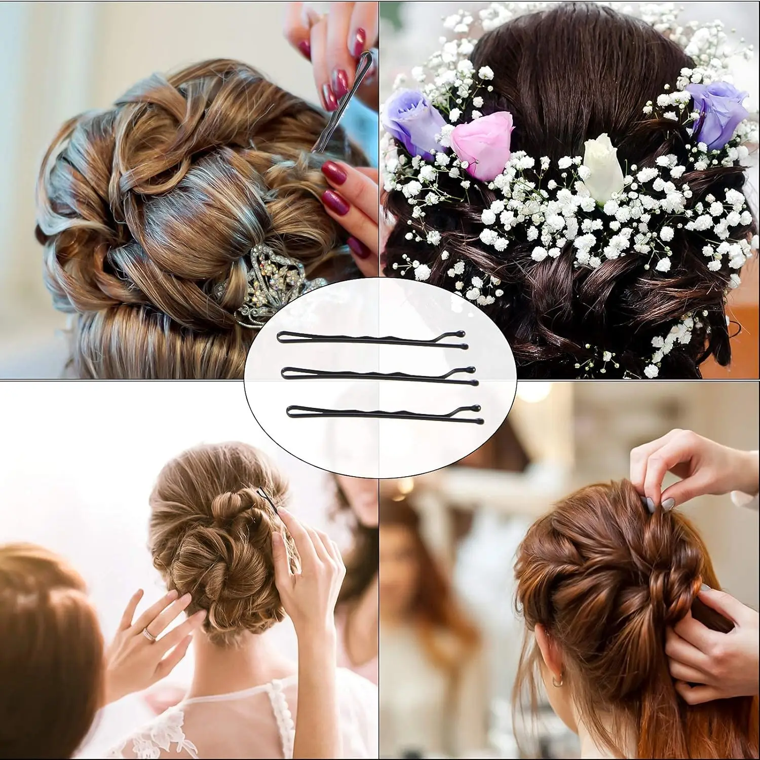 Wholesale Bobby Pins Set U Shape Clip Hair Accessories Colorful Wavy Hairpin for Girls Hairpins