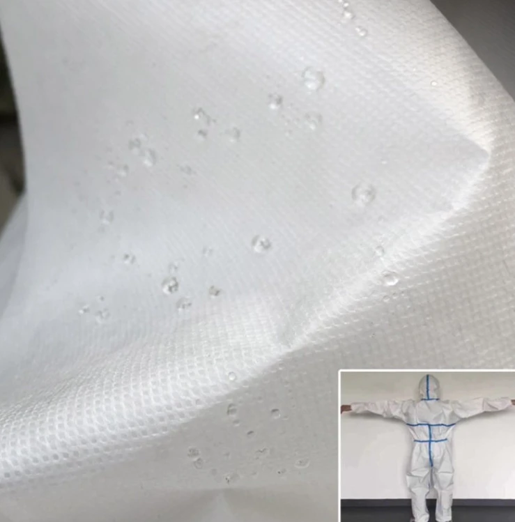 Protective Coveralls Suit Fabric Material PP Sss Non Wovens Laminated Breathable Pe Film