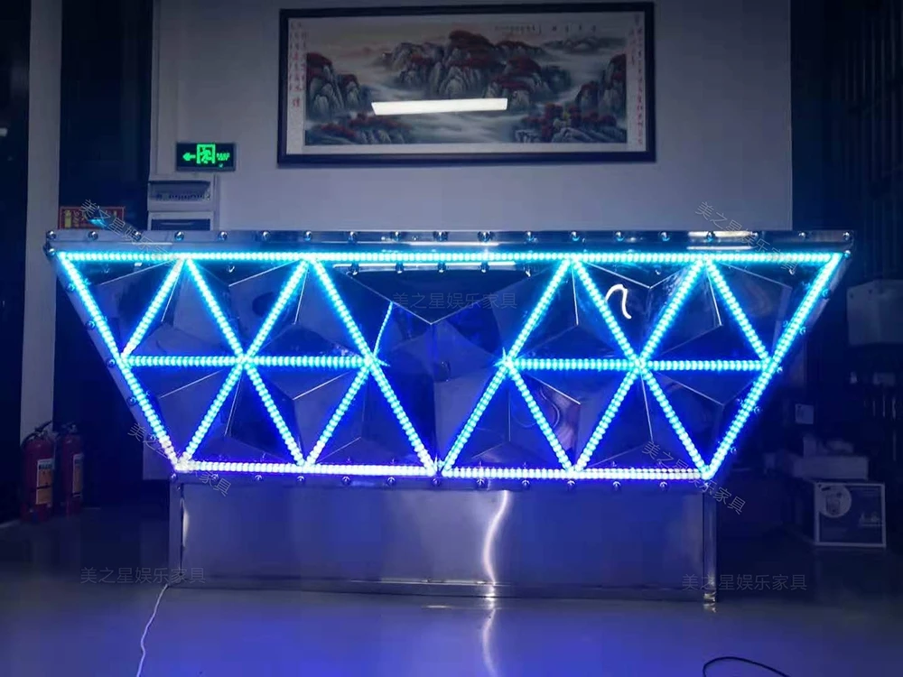 
Original product Luxury stainless steel special design LED DJ table LED Modern lighted up 16color remote control 