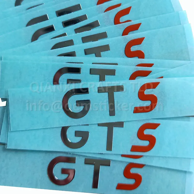 Custom transfer stickers for sunglasses gift box perfume bottle 3D trademark metal stickers