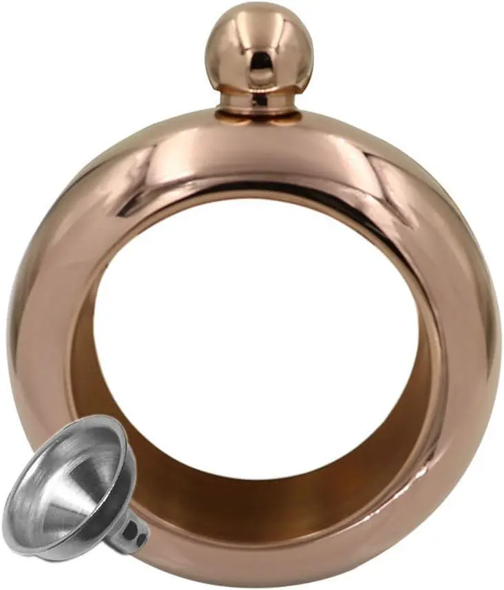 Stainless Steel Bangle Bracelet Liquor Flask for Women with Funnel for Women Girls Men Party Hand size Flask