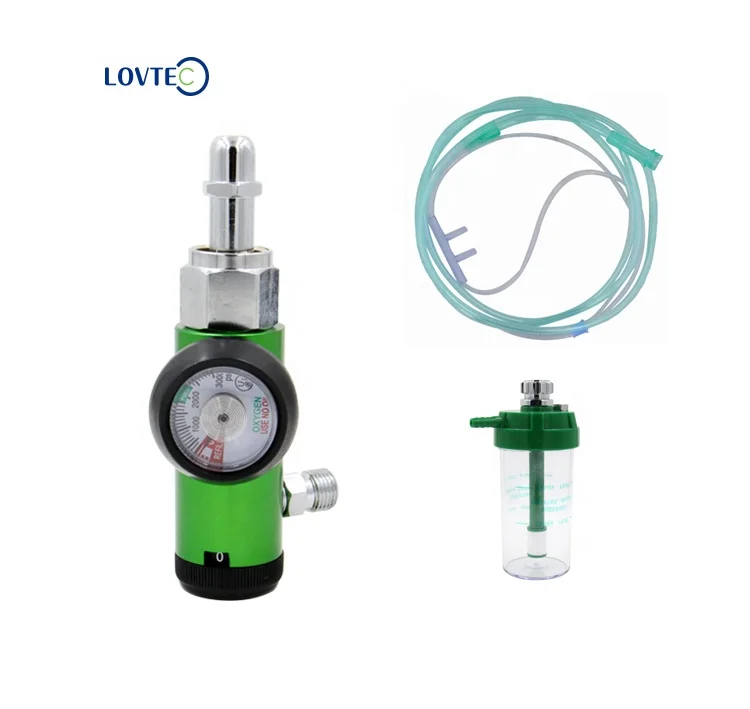 Lovtec cga540 G5/8female medical oxygen regulator with humidifier bottle flow meter
